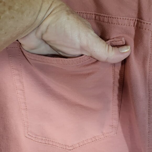Dream Jeannes by Quacker Factory Women's Stretch Jeans Size 14 Tall Salmon Pink - Picture 8 of 11